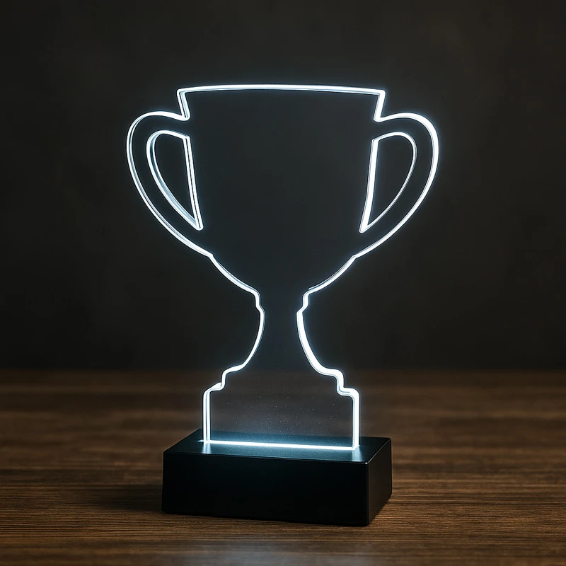Troféu acrílico com led